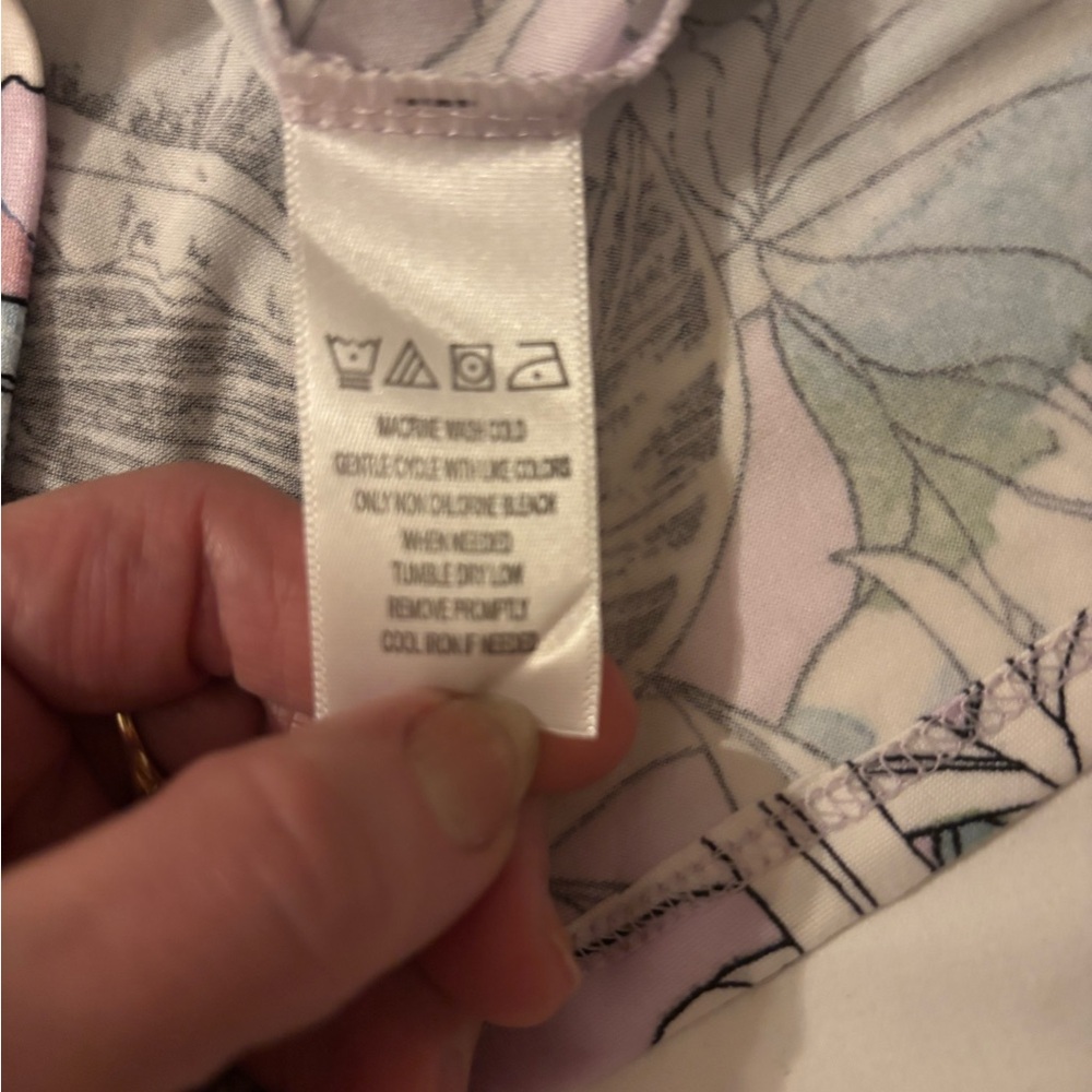 Linea Donatella Lavender Floral Lace-Trim Cami Pajama Top - Picture 6 of 12